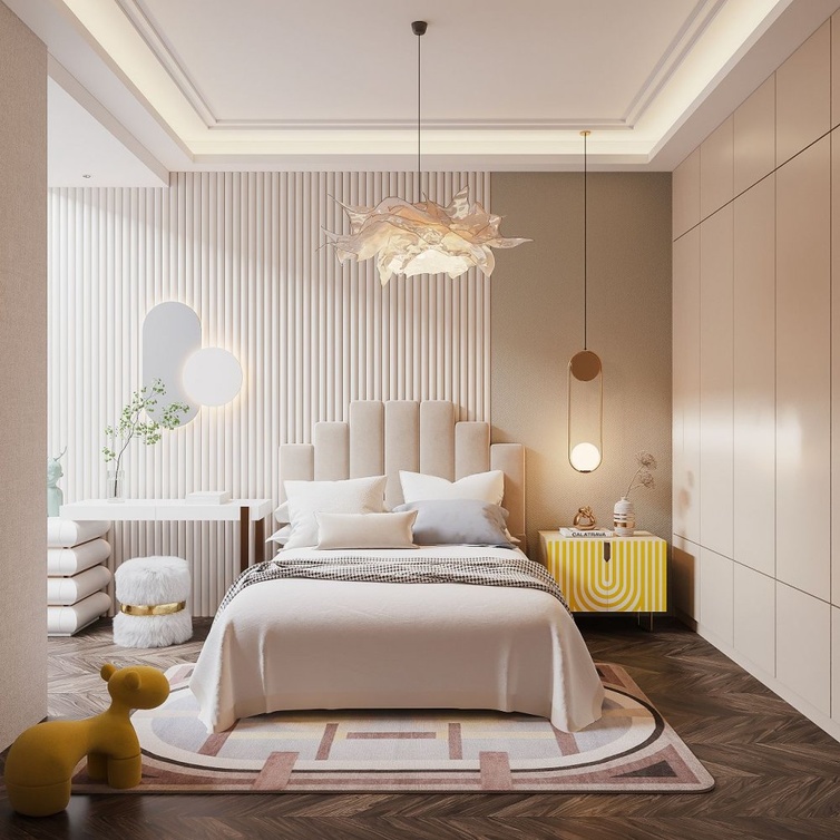 ترتيب غرفة نوم هادئة ومريحة