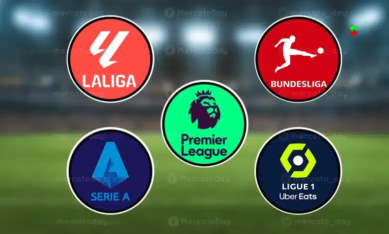 ترتيب أبرز فرق الدوريات الخمس الكبرى